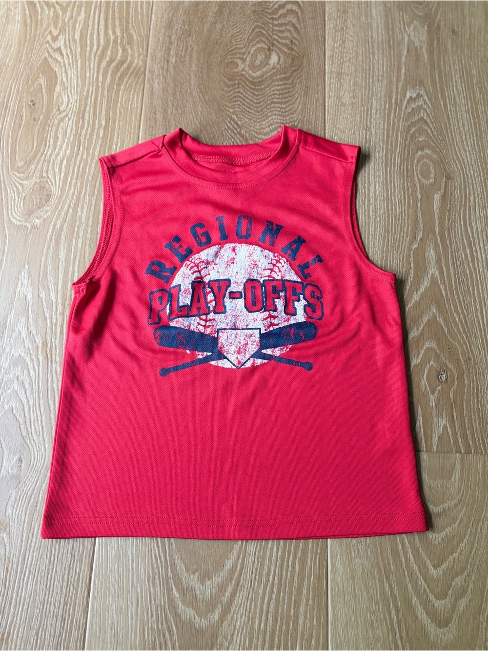 The Children's Place Boys Size 5/6 Red Baseball Graphic Sleeveless T-Shirt